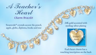 A Teacher's Heart Charm Bracelet