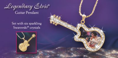 Legendary Elvis Guitar Pendant Necklace: Elvis Presley Jewelry Gift
