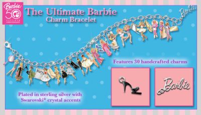 Ultimate Barbie Charm Bracelet: A 50th Anniversary Commemorative Jewelry - Exclusive, Exquisite Barbie Charm Bracelet Celebrates 50 Years of Fabulous Fashion! Sterling Silver and 24K Gold Plated