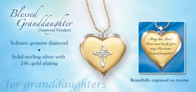 Blessed Granddaughter Diamond Pendant Necklace