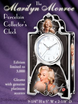 The Bradford Exchange The Marilyn Monroe Platinum And Fine Porcelain Collector's Clock