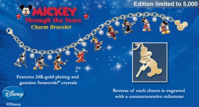 Disney Mickey Through The Years Charm Bracelet