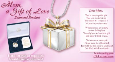 Mom, A Gift Of Love Diamond Pendant Necklace