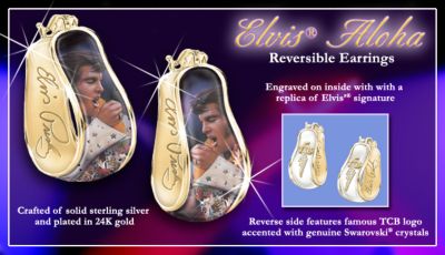 Elvis Presley Reversible Earrings Featuring 