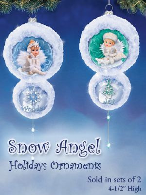 The Bradford Exchange Snow Angel Holidays Ornaments Set One: Set Of Two