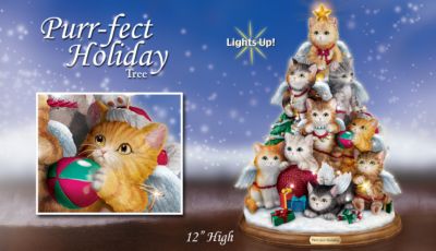 Cat Lovers Tabletop Christmas Decoration: Purr-fect Holiday Tree - Limited-Edition Cat Lovers Tabletop Christmas Decoration Purr-Fect for Lighting Up Your Holidays! Exclusive and Handcrafted