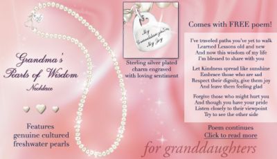 Grandmas Pearls Of Wisdom: Genuine Cultured Freshwater Pearl Necklace For Granddaughter - Grandmas Pearls of Wisdom Cultured Freshwater Pearl Necklace! Fabulous Granddaughter Jewelry Gift