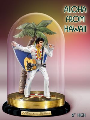 The Bradford Exchange Elvis Presley Collectible Figurine In Glass Dome Display: Aloha From Hawaii
