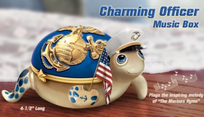 Click here to buy Charming Officer USMC Heirloom Porcelain Turtle Music Box by The Bradford Exchange.