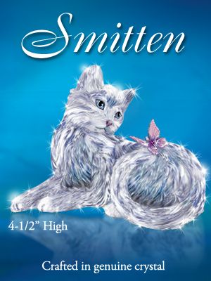 The Bradford Exchange Smitten Crystal Kitten And Butterfly Figurine