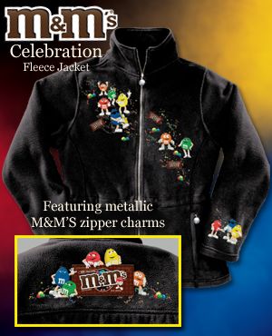 M&M'S Characters Embroidery Design Fleece Jacket