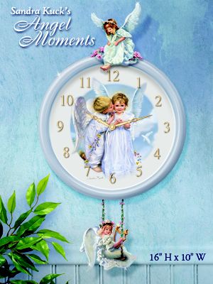 The Bradford Exchange Sandra Kucks's Angel Moments Pendulum Wall Clock