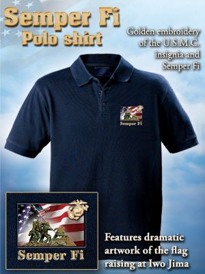 United States Marine Corp Semper Fi Embroidered Polo Shirt