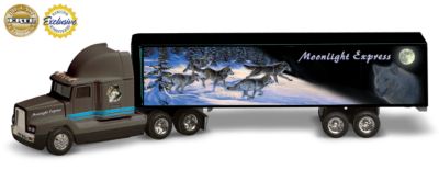 1:64 Moonlight Express Wolf Diecast Semitruck - "Moonlight Express" Rules the Midnight Run! Exclusive 1:64 Scale Truck Replica Showcases Masterful Wolf Art by Al Agnew!