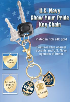 The Bradford Exchange U.S. Navy 24K Gold-Plated Collector Key Chain: Show Your Pride