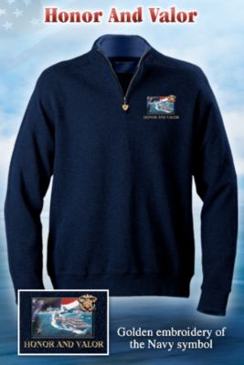 Click here to buy US Navy Honor And Valor Embroidered Sweater by The Bradford Exchange.