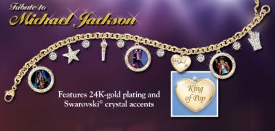 Tribute To Michael Jackson Charm Bracelet - Historic Michael Jackson Charm Bracelet Remembers the Music and Magic of the Legendary King of Pop in a Sparkling Salute!