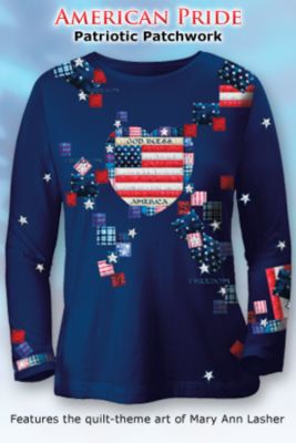 Click here to buy American Pride Patriotic Patchwork Women's Long-Sleeved... by The Bradford Exchange.