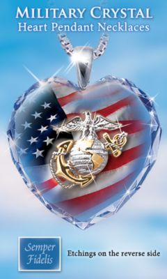 Click here to buy Military Crystal Heart Pendant Necklaces by The Bradford Exchange.