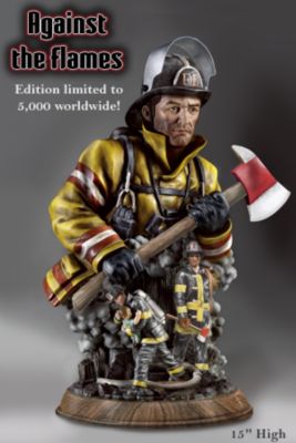 The Bradford Exchange Against The Flames Collectible Firefighter Tribute Sculpture