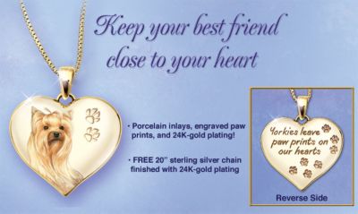 Keepsake Yorkie Dog Pendant - Yorkie Jewelry Keeps Your Best Friend Close! Exclusive Heart Shaped Pendant - Dog Themed Jewelry Youll Cherish!
