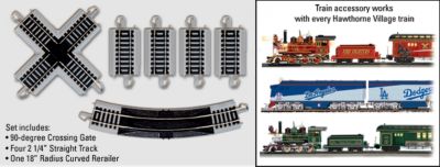 Click here to buy HO Scale Cross Track Pack Train Accessory Set by Hawthorne Village.