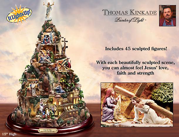 Click here to buy Thomas Kinkade Faith Mountain Religious Christian Home Decor by Hawthorne Village.