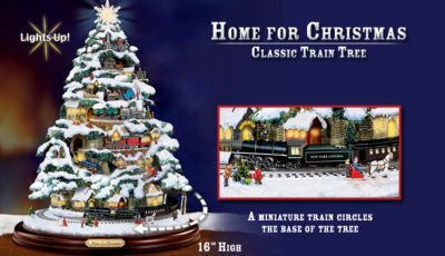 Home For Christmas Classic Illuminated Tabletop Train Tree: Animated Christmas Decor - Classic Train Collectible Takes You Home for the Holidays! Animated Christmas Decoration Limited to an Edition of 3,000!