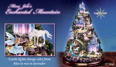 Mimi Jobe Enchanted Mountain Illuminated Tabletop Sculpture: Unique Fantasy Home Decor - Inspired by Artist Mimi Jobe Fairy Art! Lights on Illuminated Tabletop Sculpture Change Colors! Edition Limited to 5,000!