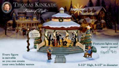 Thomas Kinkade Musical Holiday Concert Accessory Figurine Set - Exclusive Thomas Kinkade Christmas Village Accessory Set Warms the Season with a Holiday Concert! Featuring Lights and Music!