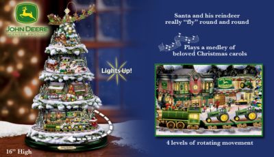 John Deere Holiday Heartland Musical Tabletop Christmas Tree: Animated Christmas Decor - First-Ever John Deere Christmas Tree Plows New Ground! Musical Tabletop Tree Comes Alive With Lights, Music and Motion!