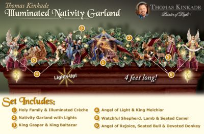 Thomas Kinkade Nativity Garland