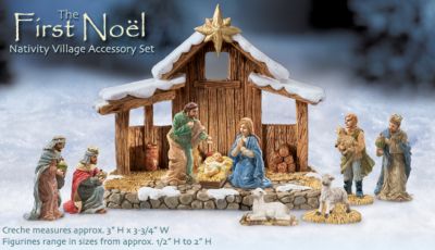 The First Noel Nativity Village Accessory Set - Collectible Nativity Scene Winter Village Figurine Accessory Set Adds True Meaning of Christmas to Your Village Display!