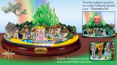 Wizard Of Oz Collectible Sculpture - Dual-sided Collectible Wizard of Oz Sculpture with 10 Removable Figurines! Exclusive Illuminated Masterpiece Edition Keepsake