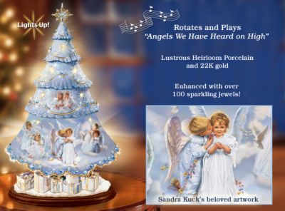 Sandra Kuck Heavenly Holiday Illuminated Rotating Tabletop Christmas Tree - Sandra Kuck Angels Christmas Tree Inspires Many Heavenly Holidays with Music, Motion, and Light. Exclusive Collecting First!