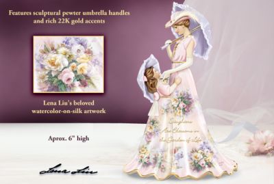 Lena Liu Daughters Are Blossoms Collectible Mother And Daughter Figurine - Exclusive Lena Liu Mother and Daughter Figurine! Limited-edition Collectible Porcelain Keepsake Accented with 22K Gold!