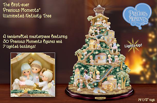 Precious Moments O Holy Night Illuminated Nativity Tabletop Christmas Tree - Precious Moments® Collectible Nativity Tabletop Tree is Unique Christmas Decoration Idea! Exclusive Limited-edition!