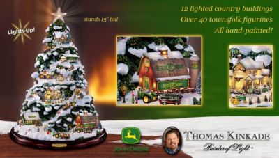Thomas Kinkade Tabletop Tree: John Deere Winter Wonderland