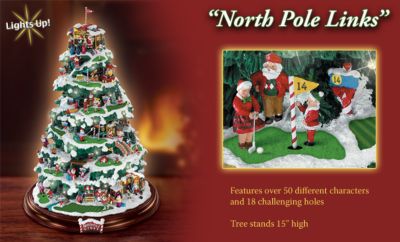 Santa Claus Golfing Collectible Tabletop Christmas Tree: North Pole Links - Santa Claus Tabletop Christmas Tree! Unique Decoration or Golf Gift with 18 Holes, 28 Santas! Exclusive Limited Edition!