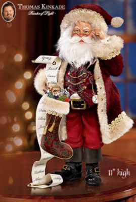 The Bradford Editions Thomas Kinkade St. Nicholas, Naughty Or Nice Santa Figurine