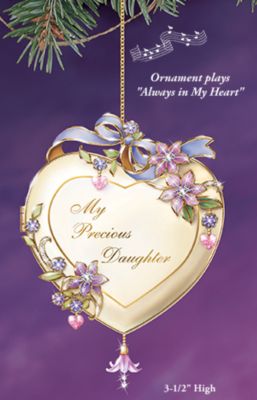 The Bradford Editions My Precious Daughter Heart-Shaped Christmas Tree Ornament Keepsake Gift