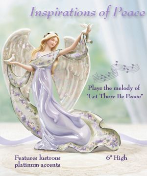 The Bradford Editions Lena Liu Inspirations Of Peace Floral Art Collectible Porcelain Angel Figurine