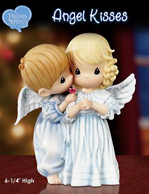 The Bradford Editions Collectible Precious Moments Angel Kisses Child Angel Figurine