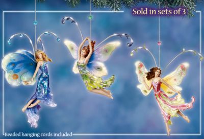 Floral Fantasy Collectible Butterfly Fairy Ornaments: Set One - Collectible Flower Fairy Ornaments with Butterfly Wings and Elegant Poses Add Graceful Touches to Your Home! Exclusive