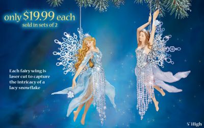Frosted Enchantment Winter Fairy Collectible Ornament Collection: Set One - Winter Fairy Collectible Ornaments Shimmer with Simulated Gems and Seasonal Beauty! Exclusive Limited-edition Holiday Decor!