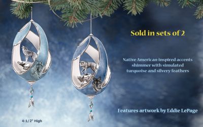 Spirit Of The Canyon Collectible Wolf Art Ornament Collection: Set One - Collectible 2D-3D Wolf Art Ornaments Cast a Spell with Eddie LePage Wolf Art! Answer the Call of Unique Wolf Home Decor