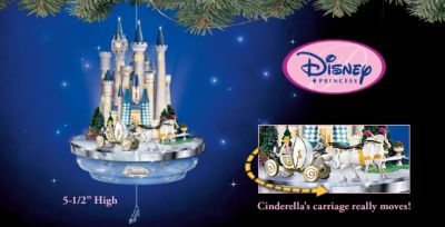 Collectible Disney Cinderellas Castle Animated Christmas Ornament - First-ever Collectible Disney Cinderella Christmas Ornament from Bradford Editions! With Moving Carriage!