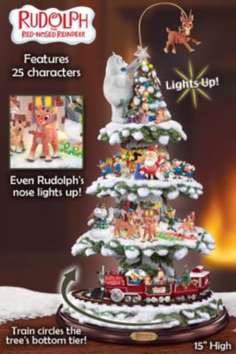 The Bradford Editions Rudolph And Friends Animated Christmas Town Express Train Tabletop Christmas Tree