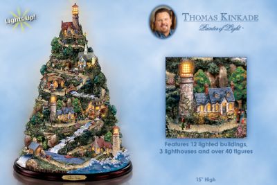 Thomas Kinkade Harbor Village Lighthouse Tree