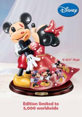 The Bradford Editions Disney Mickey And Minnie Mouse Once Upon A Kiss Figurine